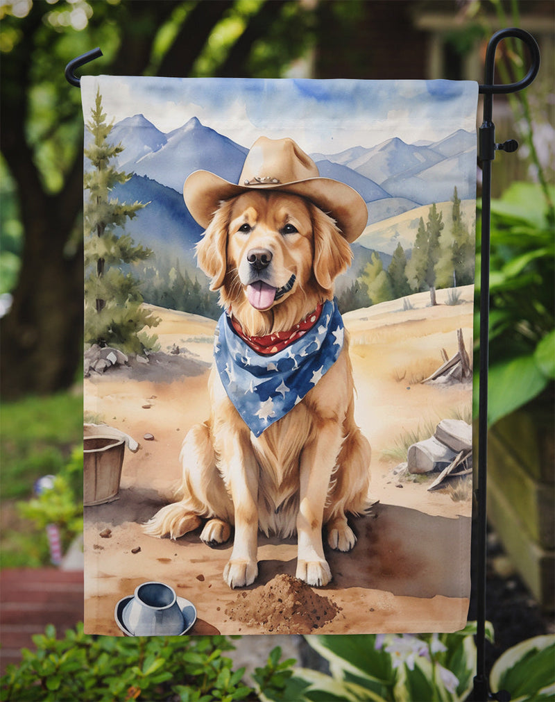 Golden Retriever Cowboy Welcome Garden Flag