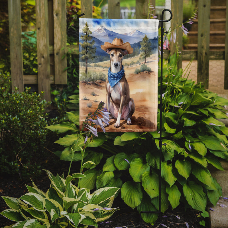 Greyhound Cowboy Welcome Garden Flag