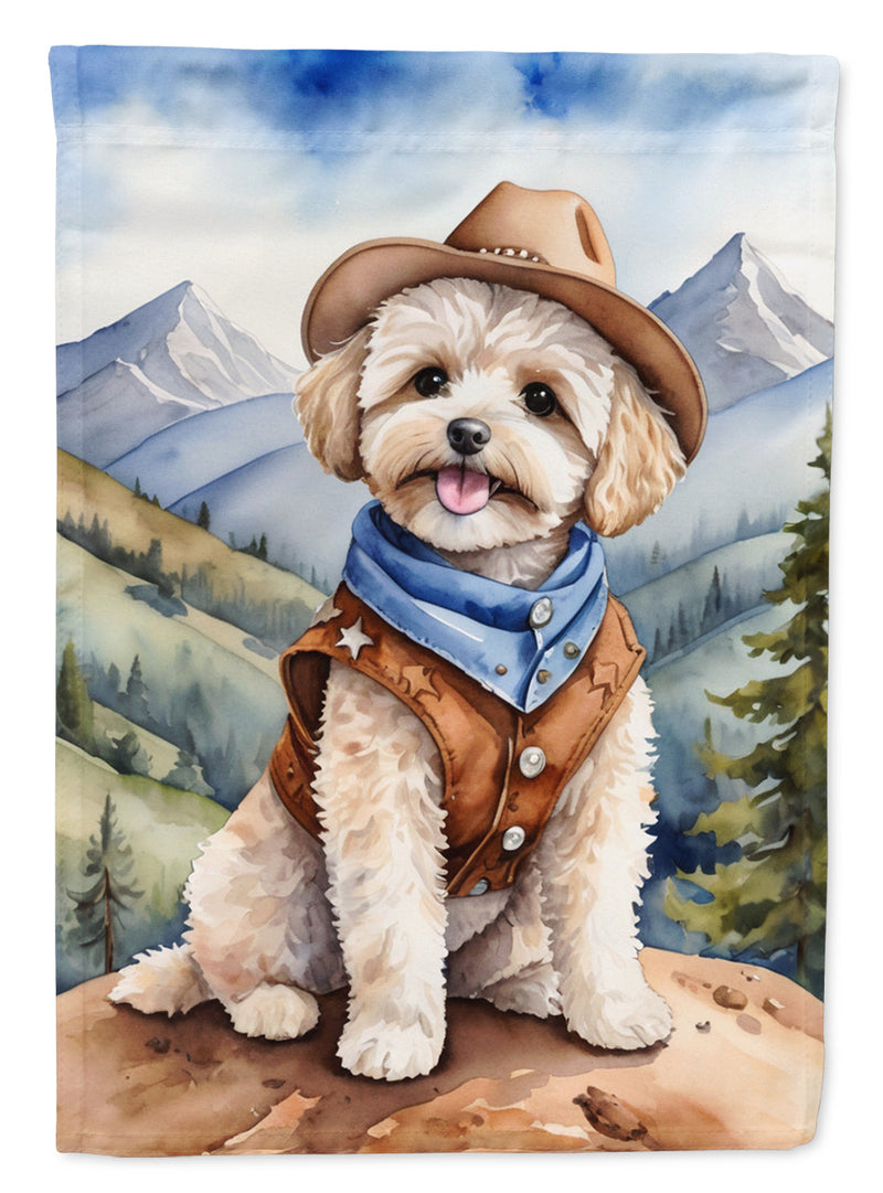 Maltipoo Cowboy Welcome House Flag