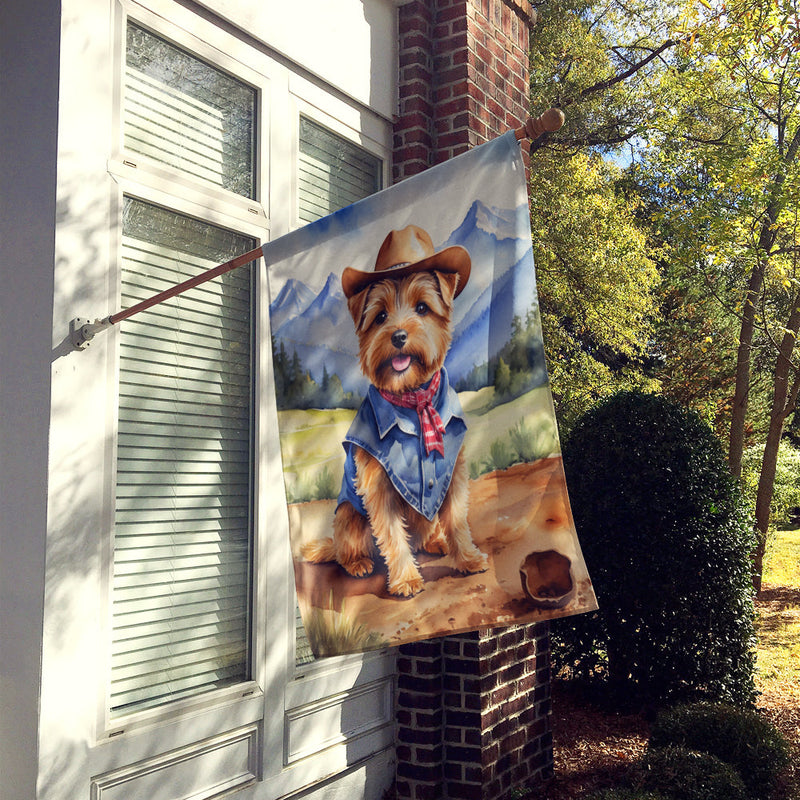 Norfolk Terrier Cowboy Welcome House Flag