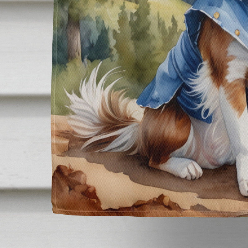 Papillon Cowboy Welcome House Flag