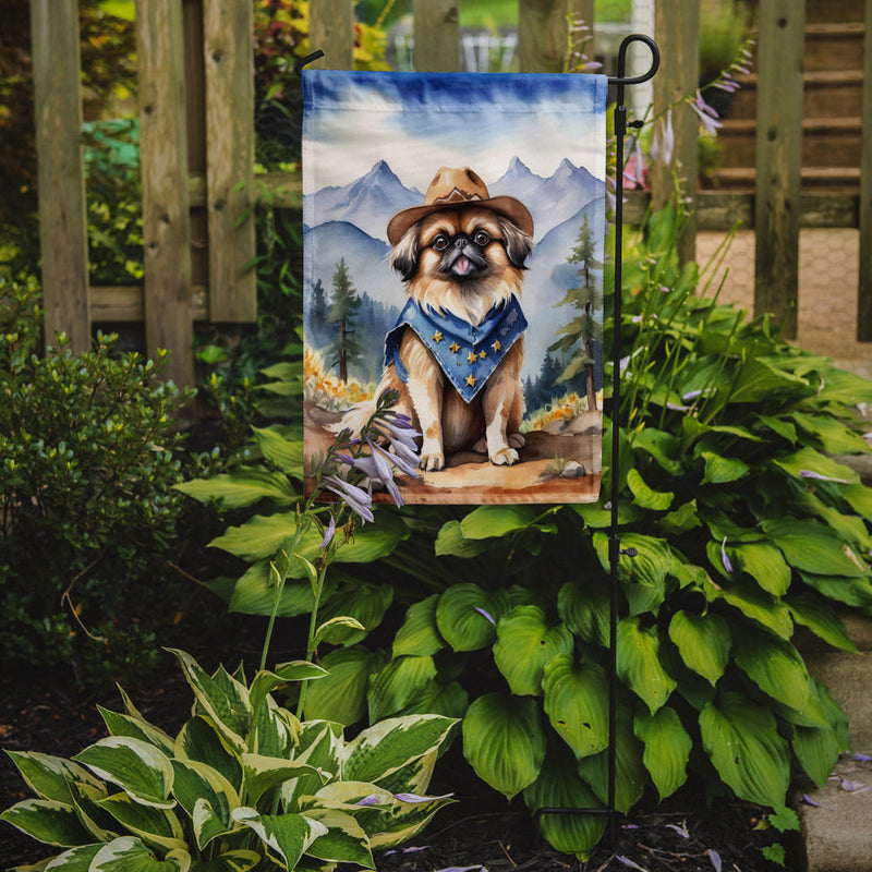 Pekingese Cowboy Welcome Garden Flag