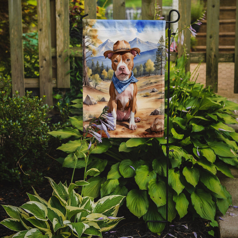 Pit Bull Terrier Cowboy Welcome Garden Flag