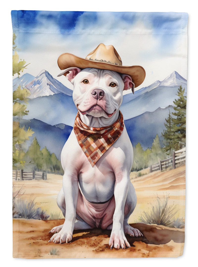 Pit Bull Terrier Cowboy Welcome Garden Flag