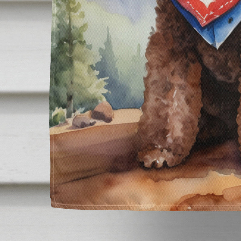 Poodle Cowboy Welcome House Flag