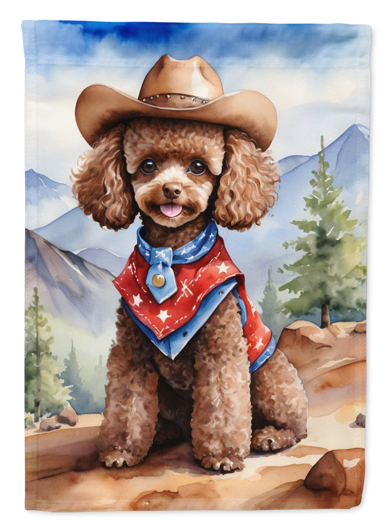 Poodle Cowboy Welcome House Flag