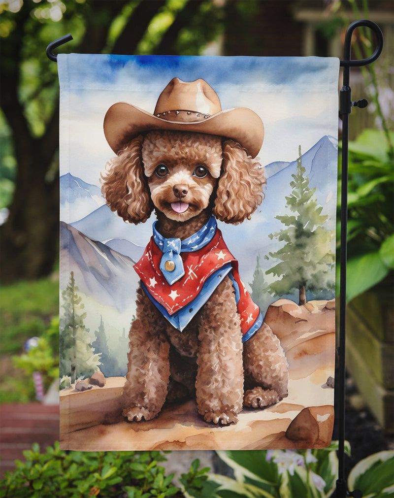 Poodle Cowboy Welcome Garden Flag