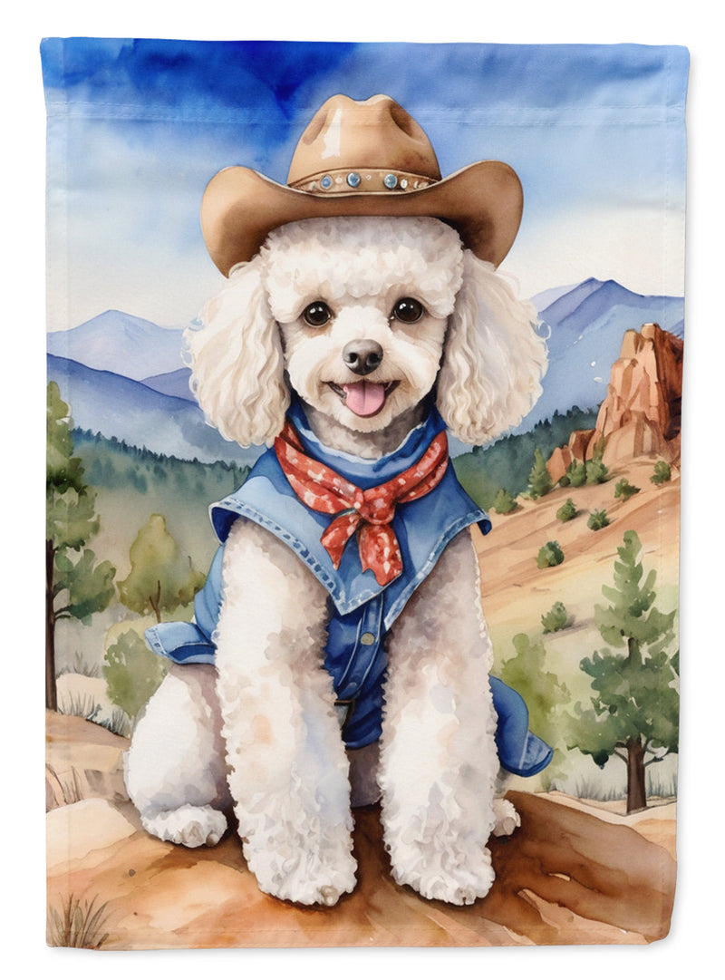 Poodle Cowboy Welcome House Flag