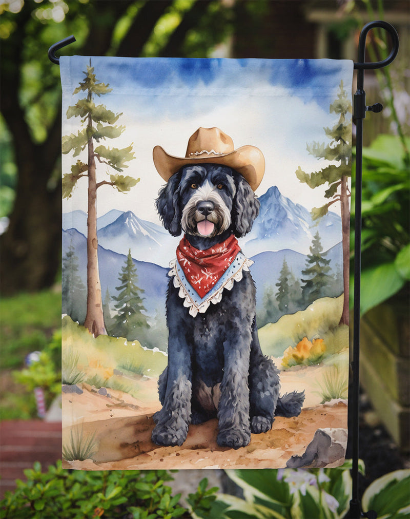 Portuguese Water Dog Cowboy Welcome Garden Flag