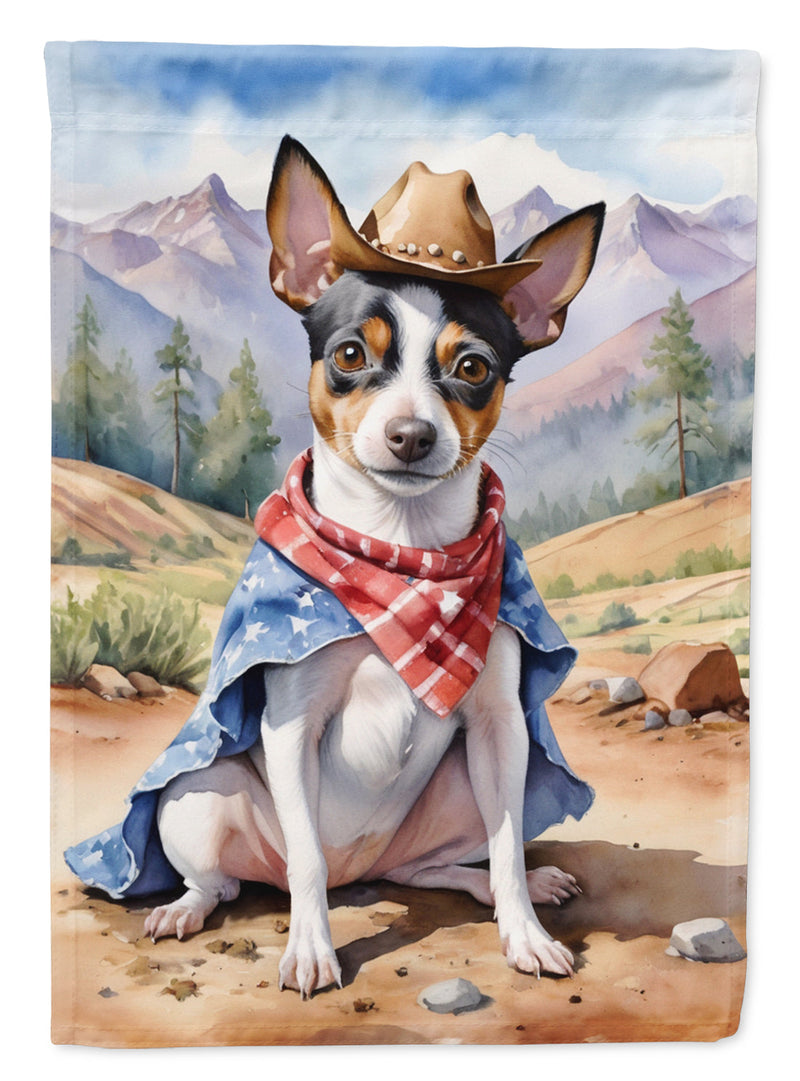 Rat Terrier Cowboy Welcome Garden Flag