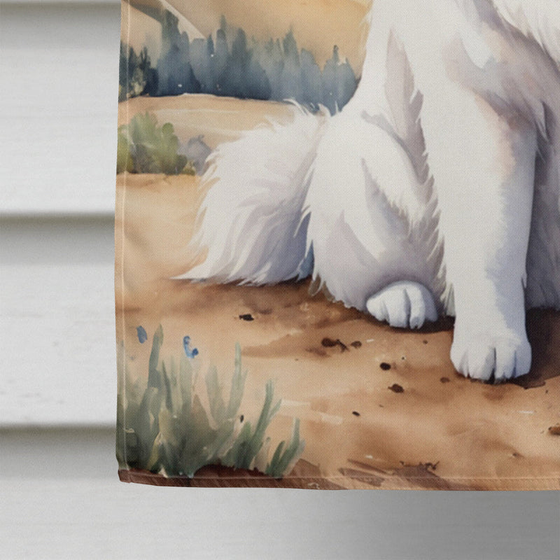 Samoyed Cowboy Welcome House Flag