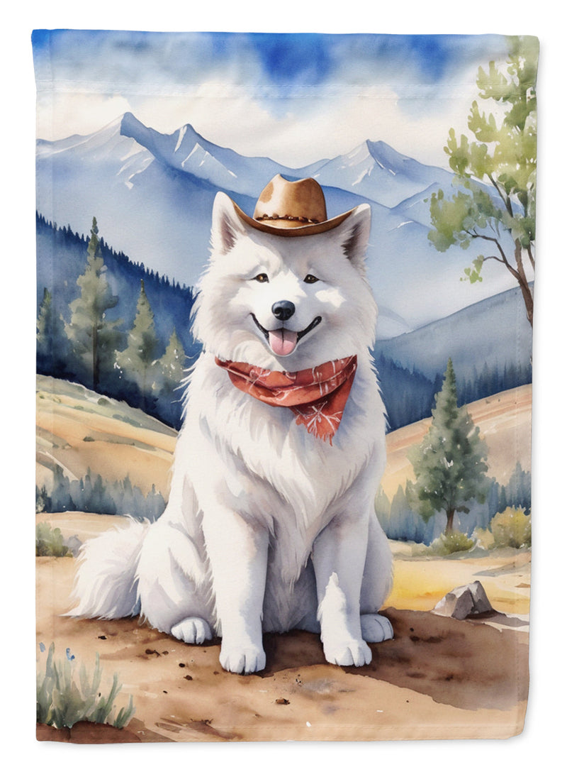 Samoyed Cowboy Welcome House Flag