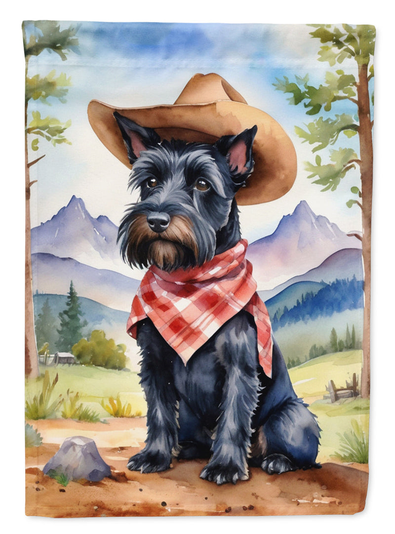 Scottish Terrier Cowboy Welcome Garden Flag