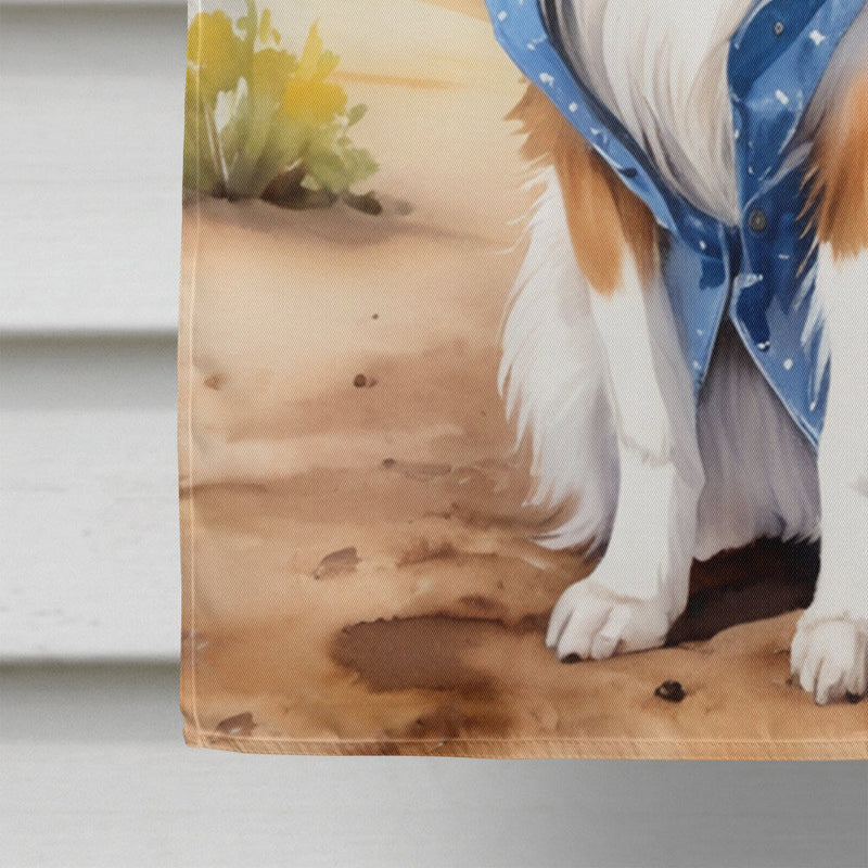 Sheltie Cowboy Welcome House Flag