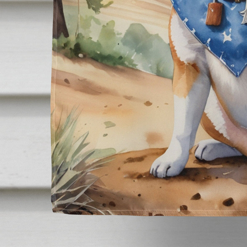 Shiba Inu Cowboy Welcome House Flag