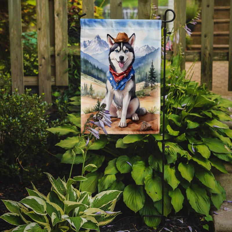 Siberian Husky Cowboy Welcome Garden Flag