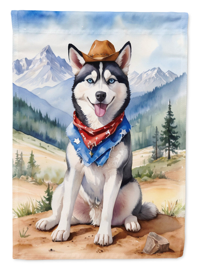 Siberian Husky Cowboy Welcome Garden Flag