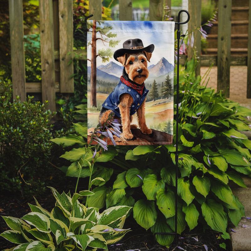 Welsh Terrier Cowboy Welcome Garden Flag