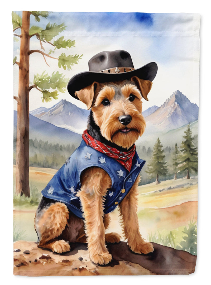 Welsh Terrier Cowboy Welcome Garden Flag