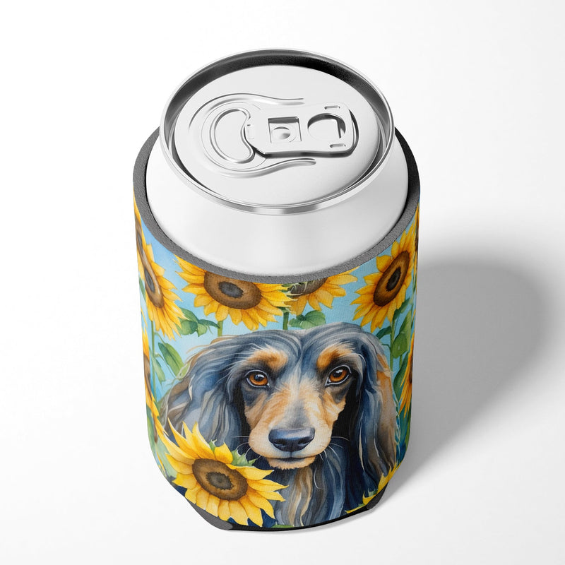 Afghan Hound in Sunflowers Can or Bottle Hugger