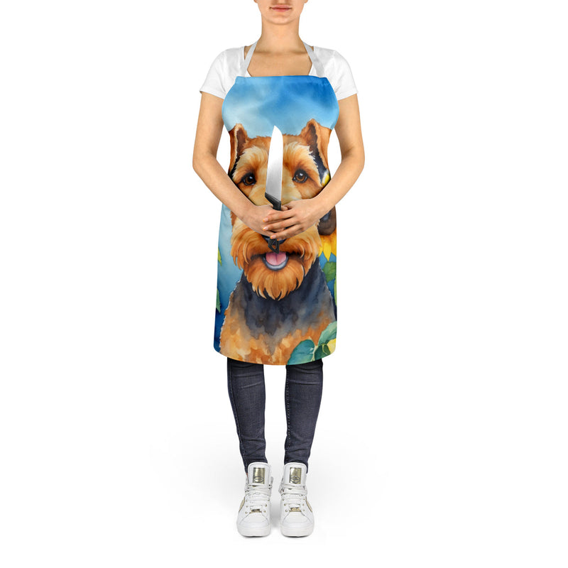 Airedale Terrier in Sunflowers Apron