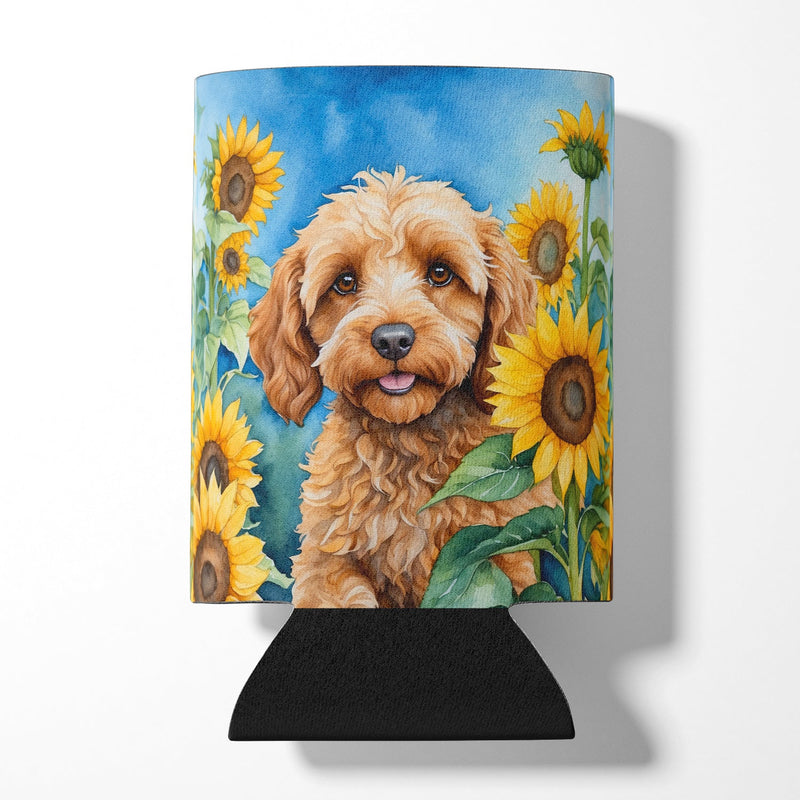 Cockapoo in Sunflowers Can or Bottle Hugger