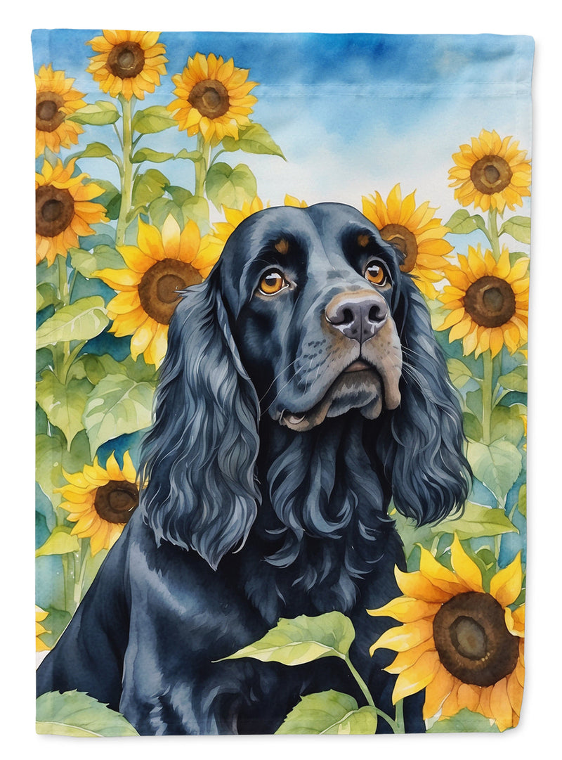 Cocker Spaniel in Sunflowers Garden Flag