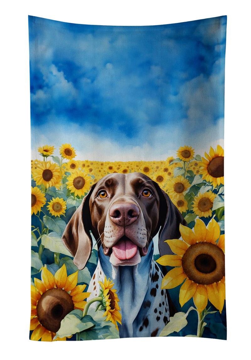 German Shorthaired Pointer in Sunflowers Kitchen Towel