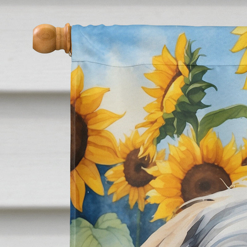 Shih Tzu in Sunflowers House Flag