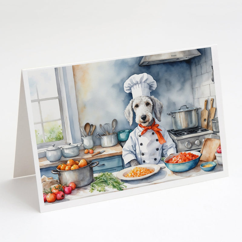 Bedlington Terrier The Chef Greeting Cards Pack of 8