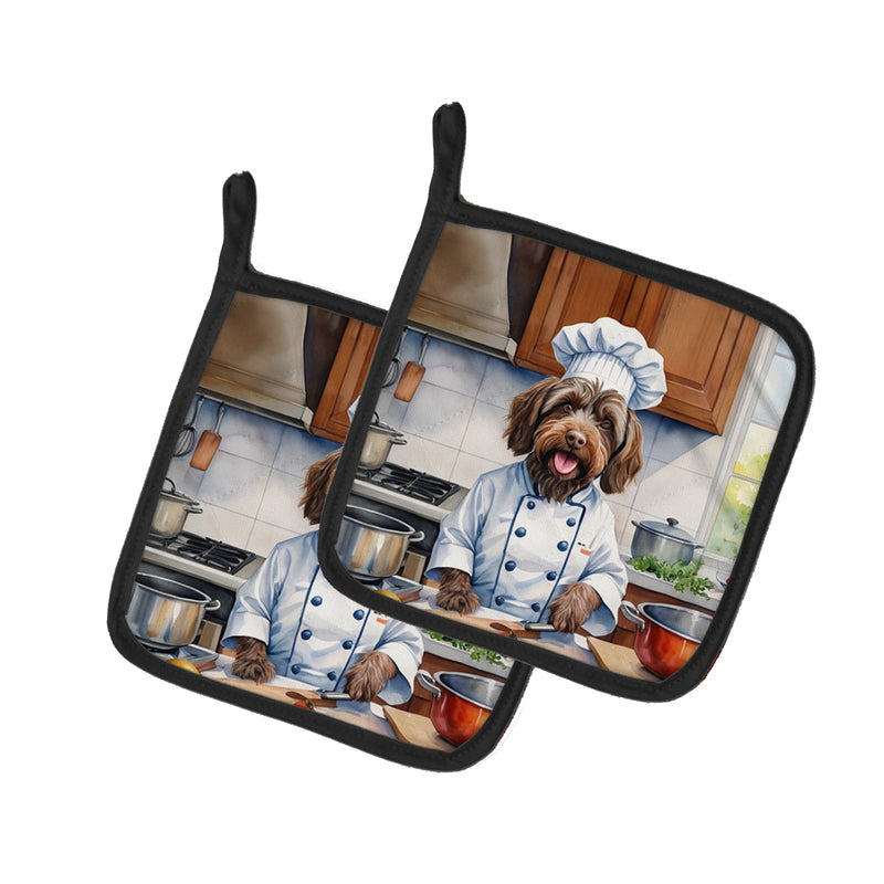 Wirehaired Pointing Griffon The Chef Pair of Pot Holders