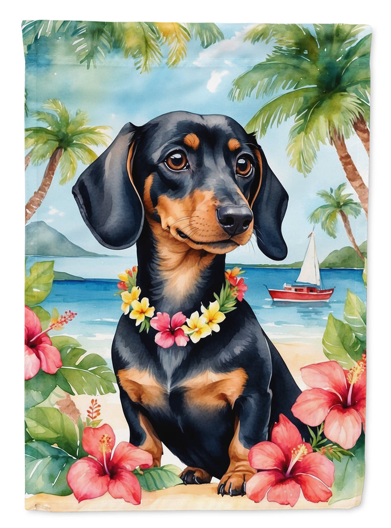 Dachshund Luau House Flag