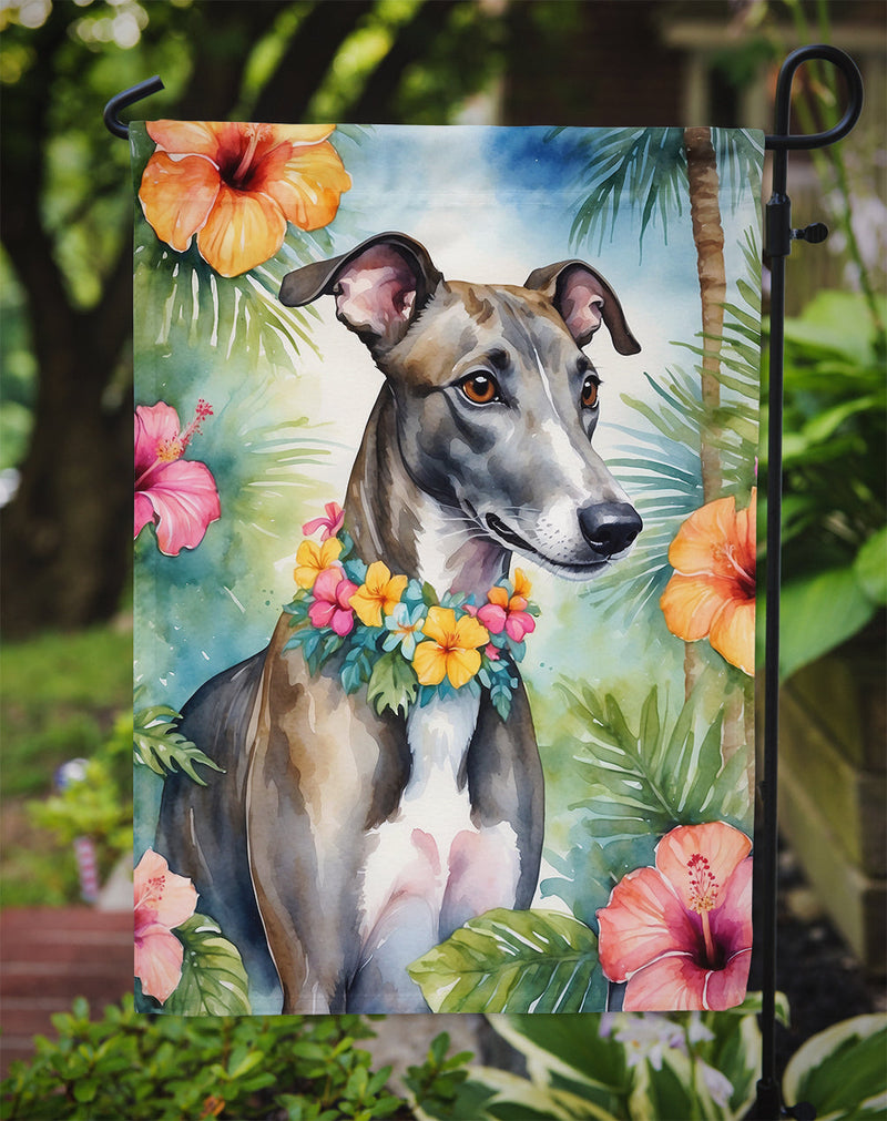 Greyhound Luau Garden Flag