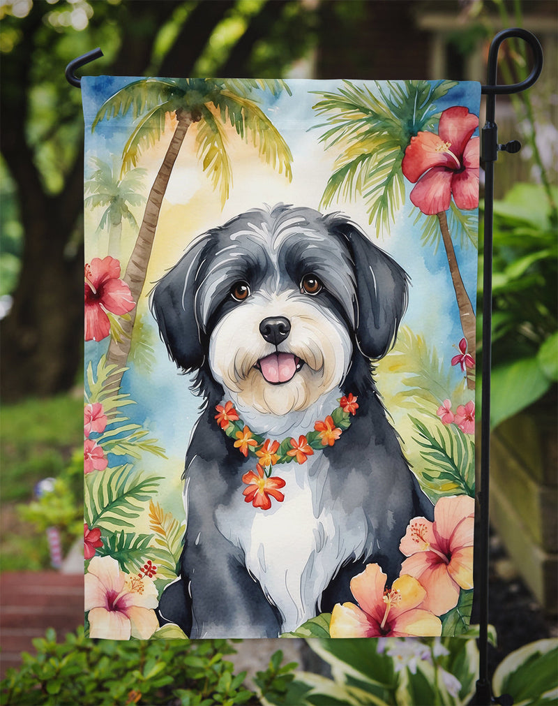 Havanese Luau Garden Flag