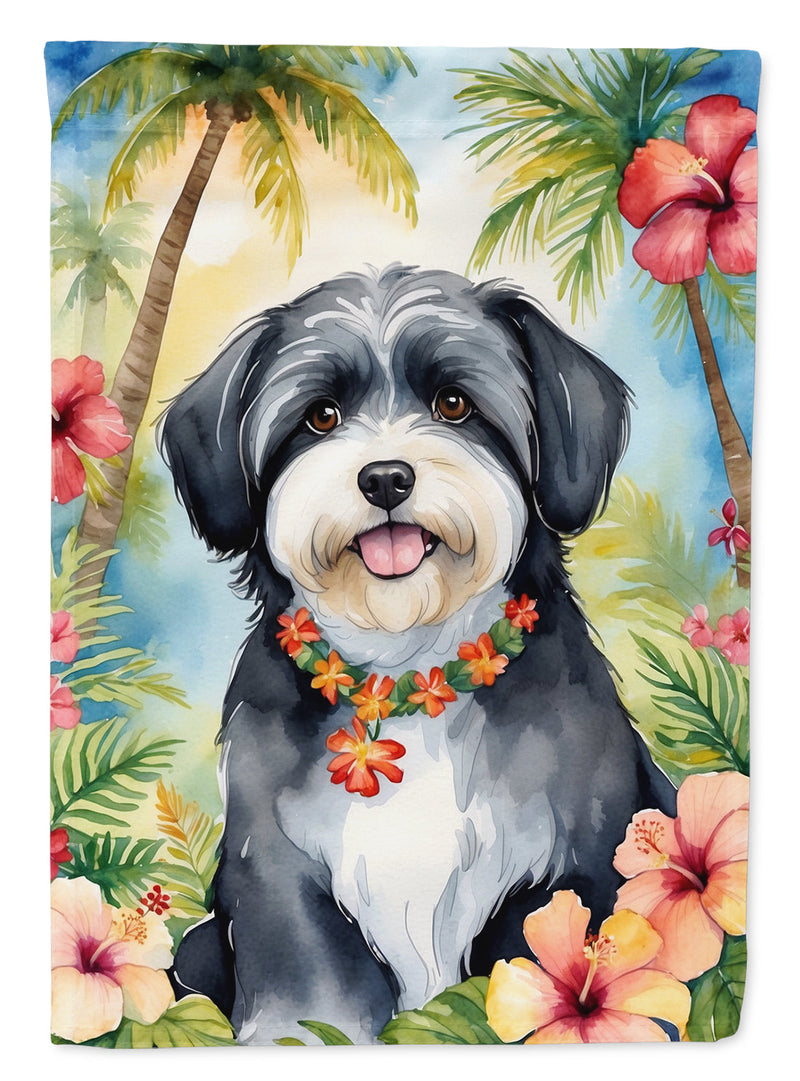 Havanese Luau Garden Flag