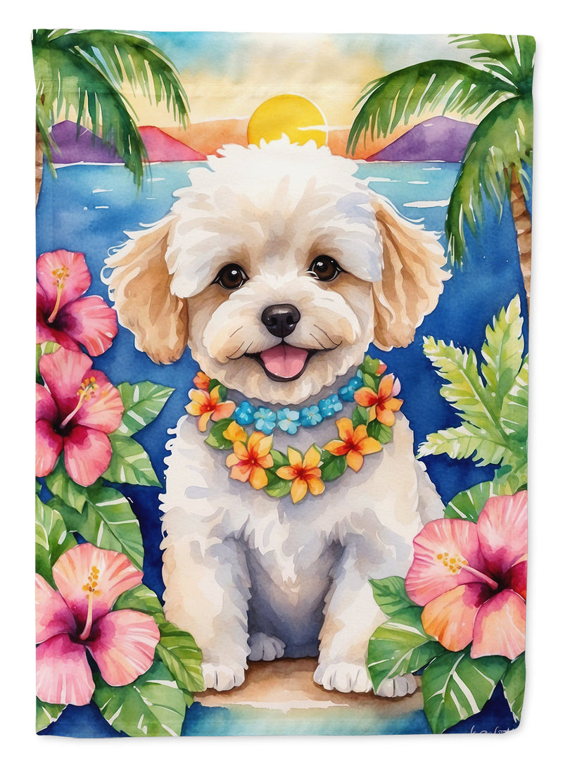 Maltipoo Luau House Flag