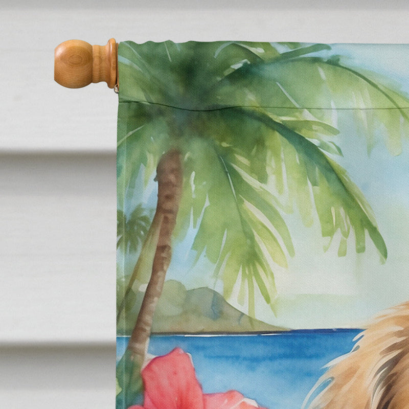 Pekingese Luau House Flag