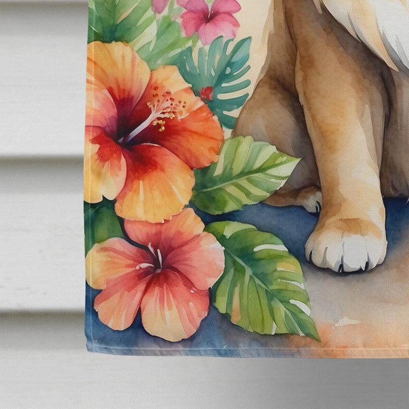 Pekingese Luau House Flag