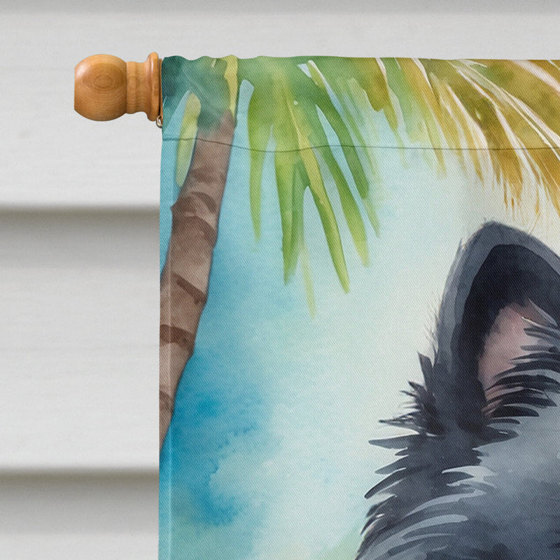 Pomeranian Luau House Flag