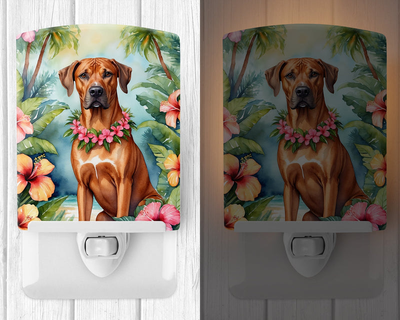 Rhodesian Ridgeback Luau Ceramic Night Light