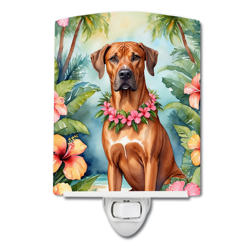 Rhodesian Ridgeback Luau Ceramic Night Light