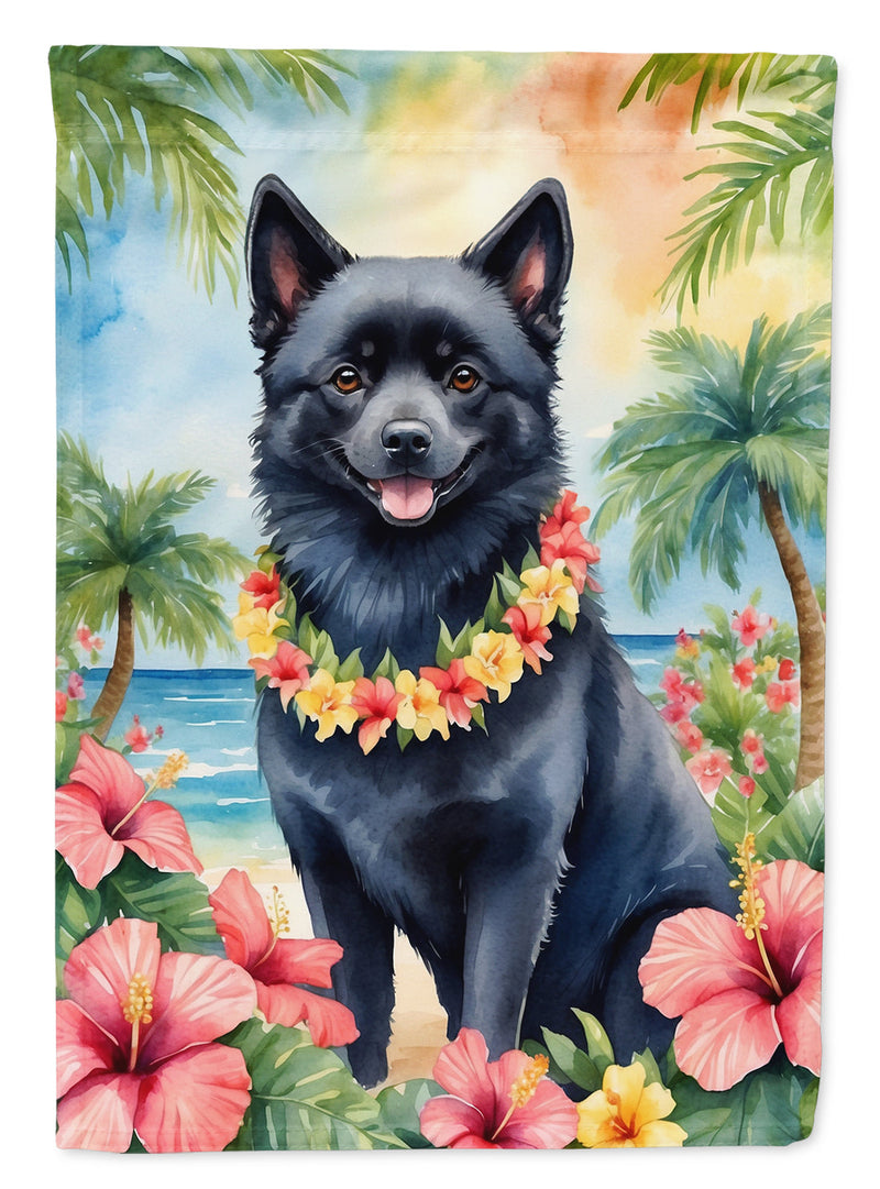 Schipperke Luau House Flag