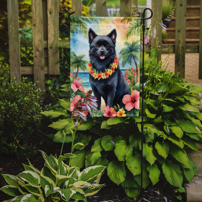 Schipperke Luau Garden Flag