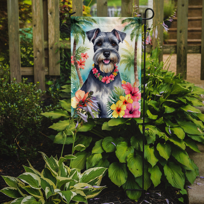 Schnauzer Luau Garden Flag