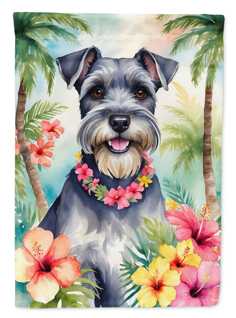 Schnauzer Luau Garden Flag