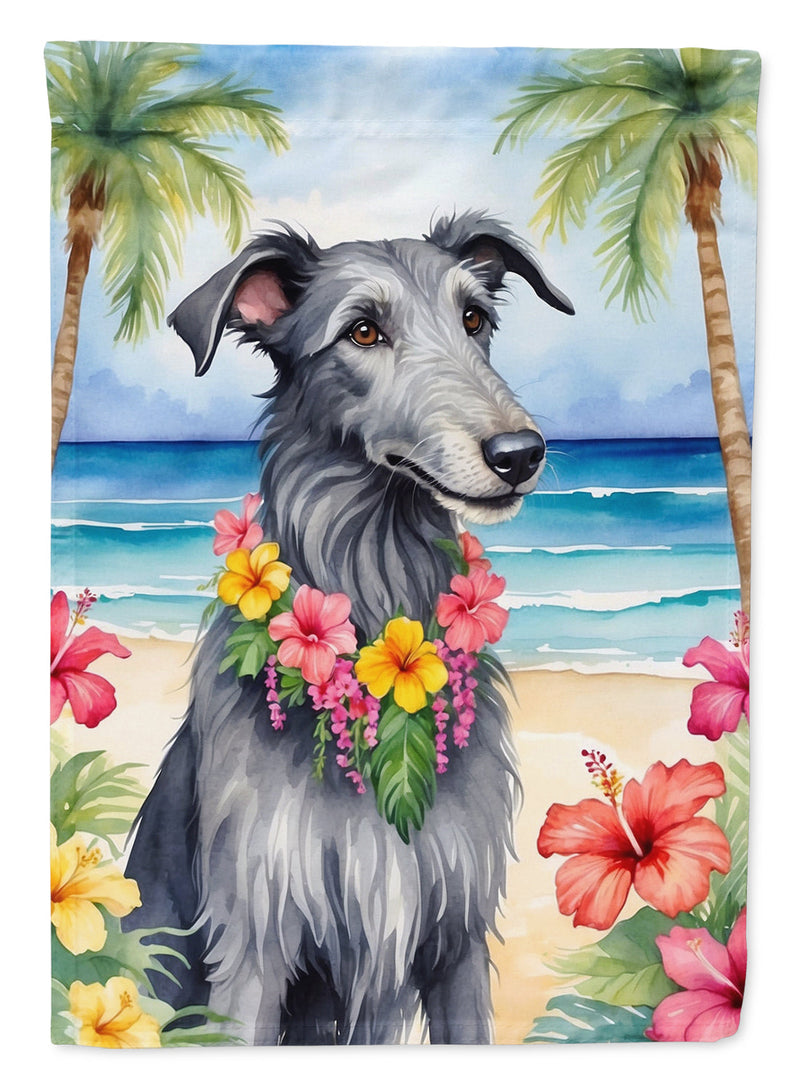 Scottish Deerhound Luau House Flag