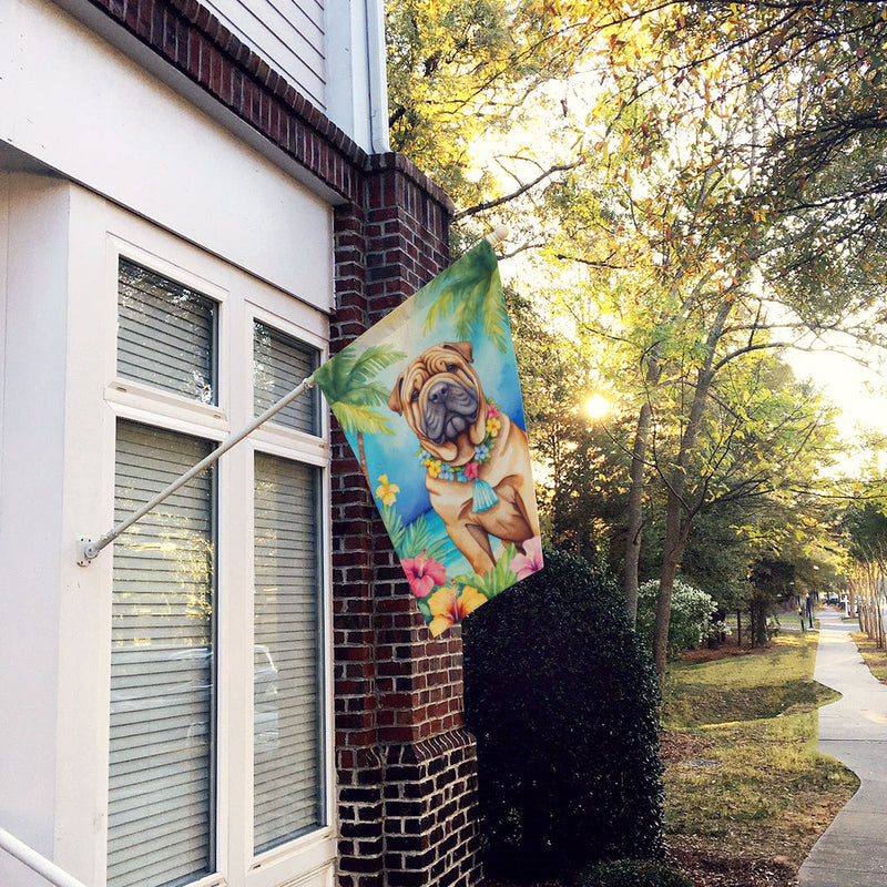 Shar Pei Luau House Flag