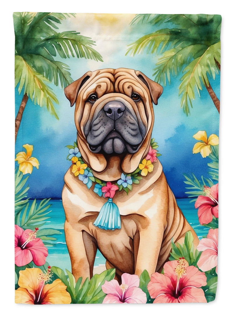 Shar Pei Luau House Flag