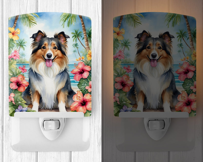 Sheltie Luau Ceramic Night Light