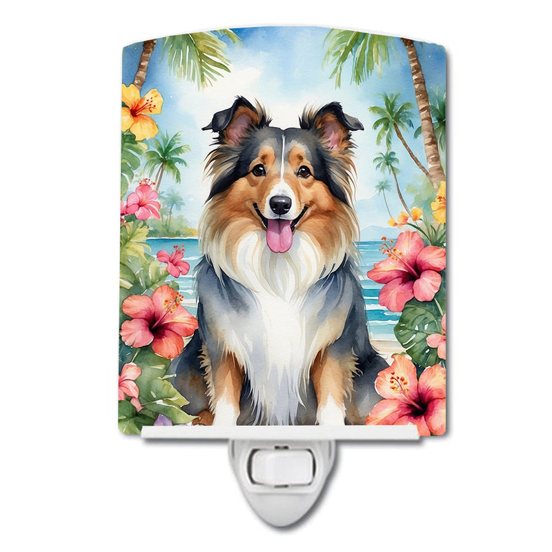 Sheltie Luau Ceramic Night Light